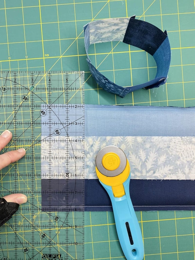 OLFA 45mm Quick-Change Rotary Cutter (RTY-2/C) - Rotary Fabric Cutter w/Blade Cover for Crafts, Sewing, Quilting, Replacement Blade: RB45-1 (Aqua) - Image 5